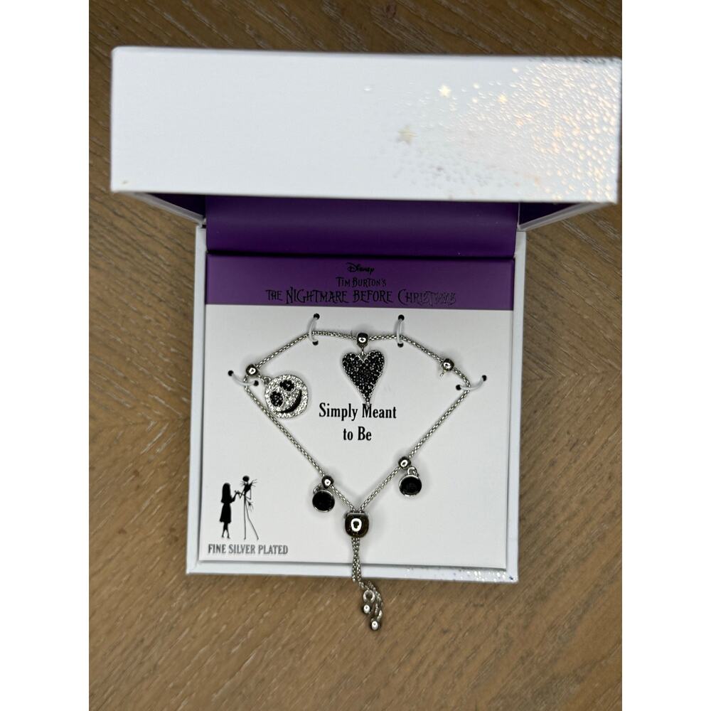 Disney Nightmare Before Christmas Silver Plated Charm Bracelet NWT